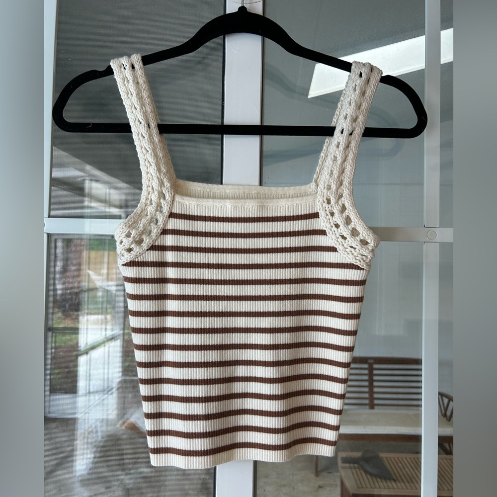 Aerie crochet sweater tank top in color horizon